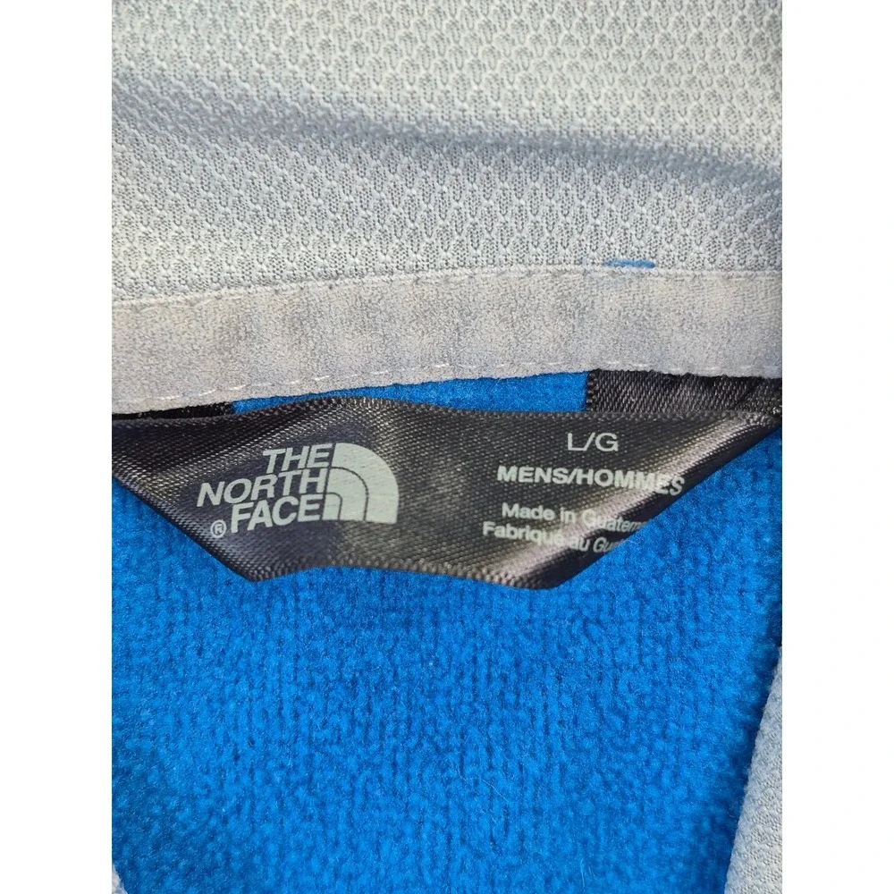The North Face Hoodie Men's Large Blue Graphic Logo Pullover Fleece Sweatshirt